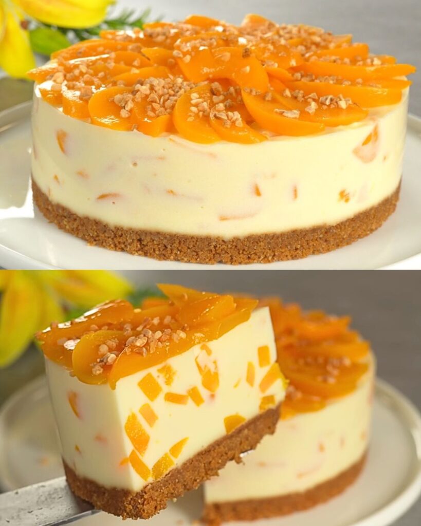 Peaches and Cream No-Bake Cheesecake