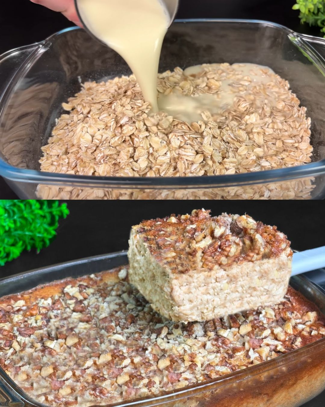 Baked Oatmeal with Apple, Banana, and Walnuts