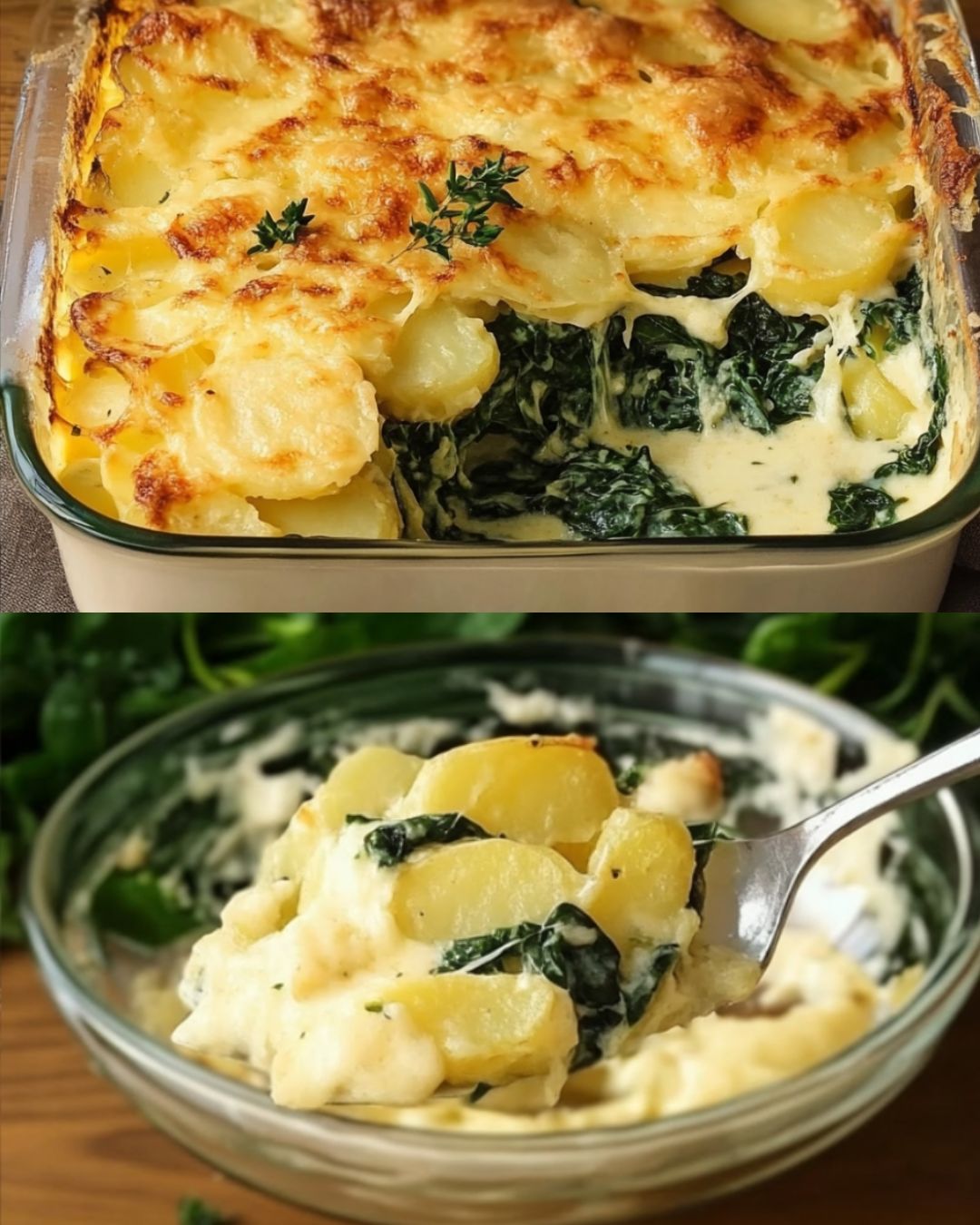 Cheesy Spinach and Potato Breakfast Bake
