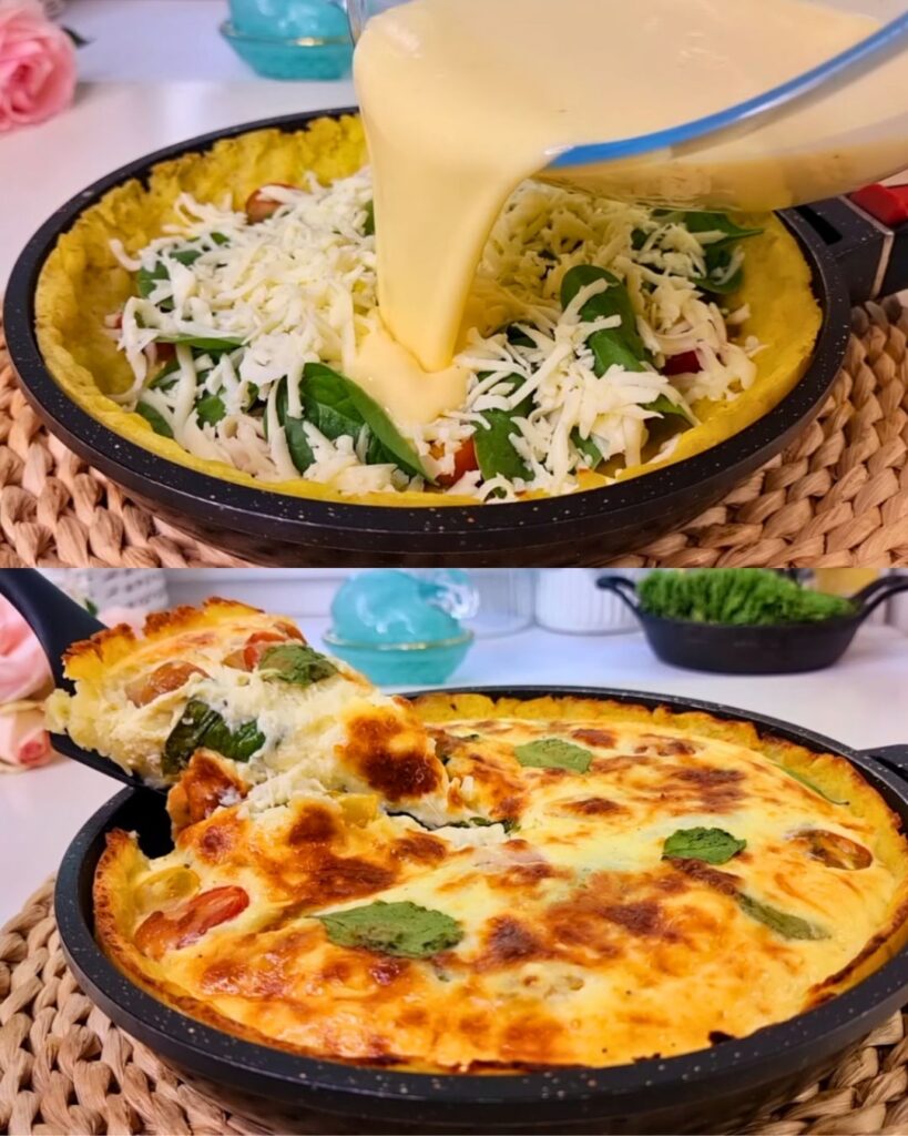 Cheesy Potato and Spinach Bake