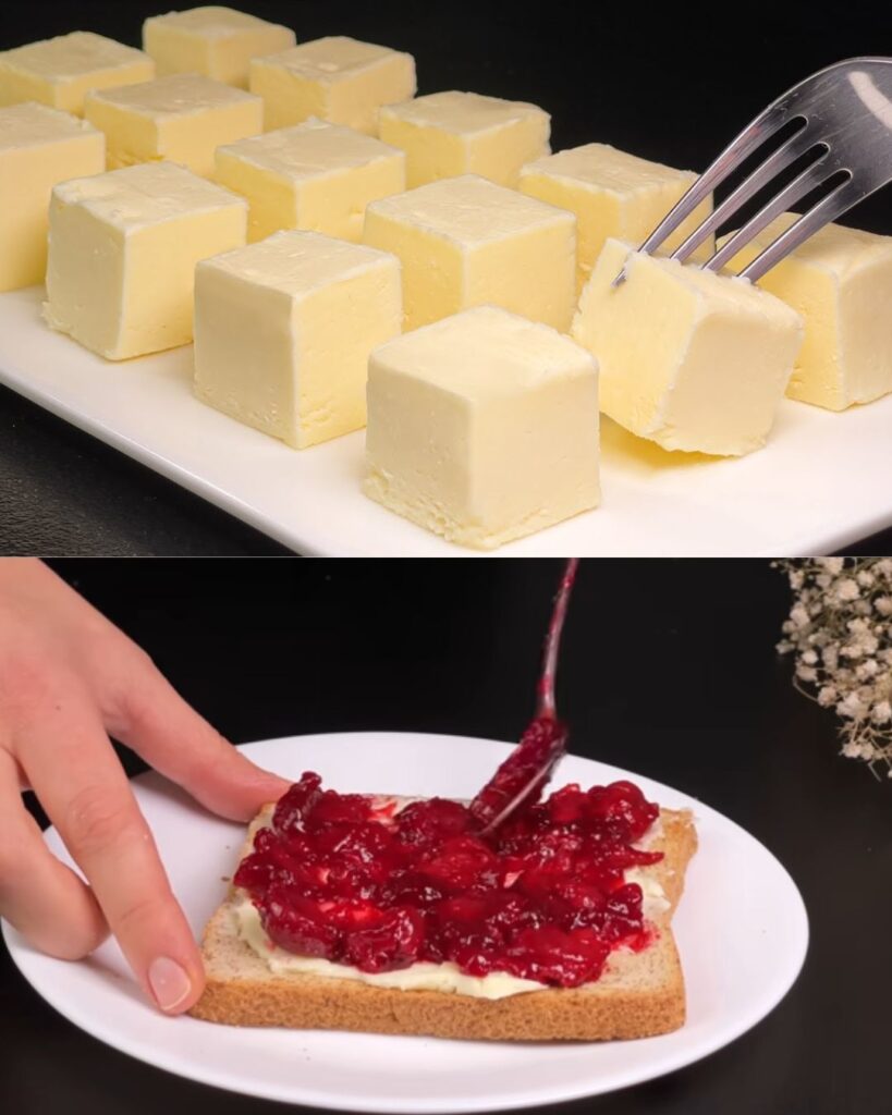 Homemade Butter and Cherry Toast Sandwich