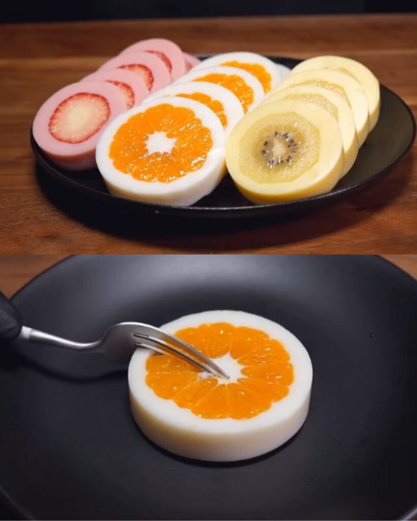 Refreshing Milk and Fruit Jellies: Mandarin Orange, Strawberry, and Banana