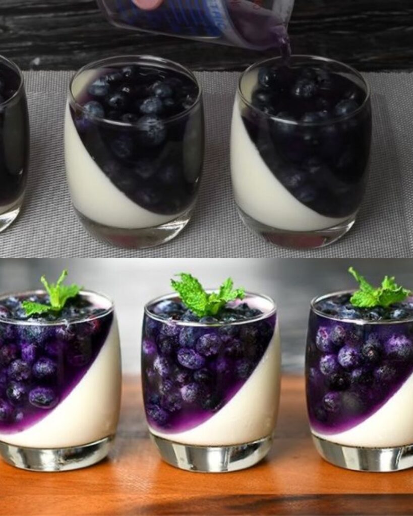 Blueberry and Cream Panna Cotta
