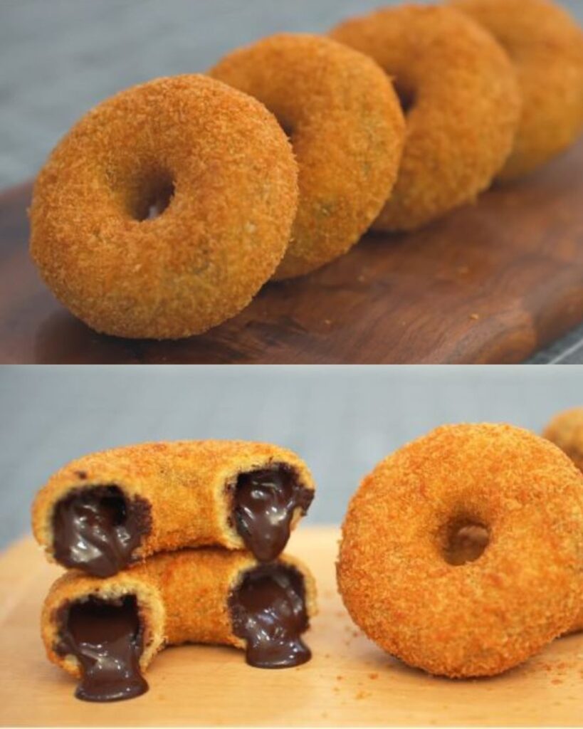 Perfect Fried Chocolate Donut 100% finished dish