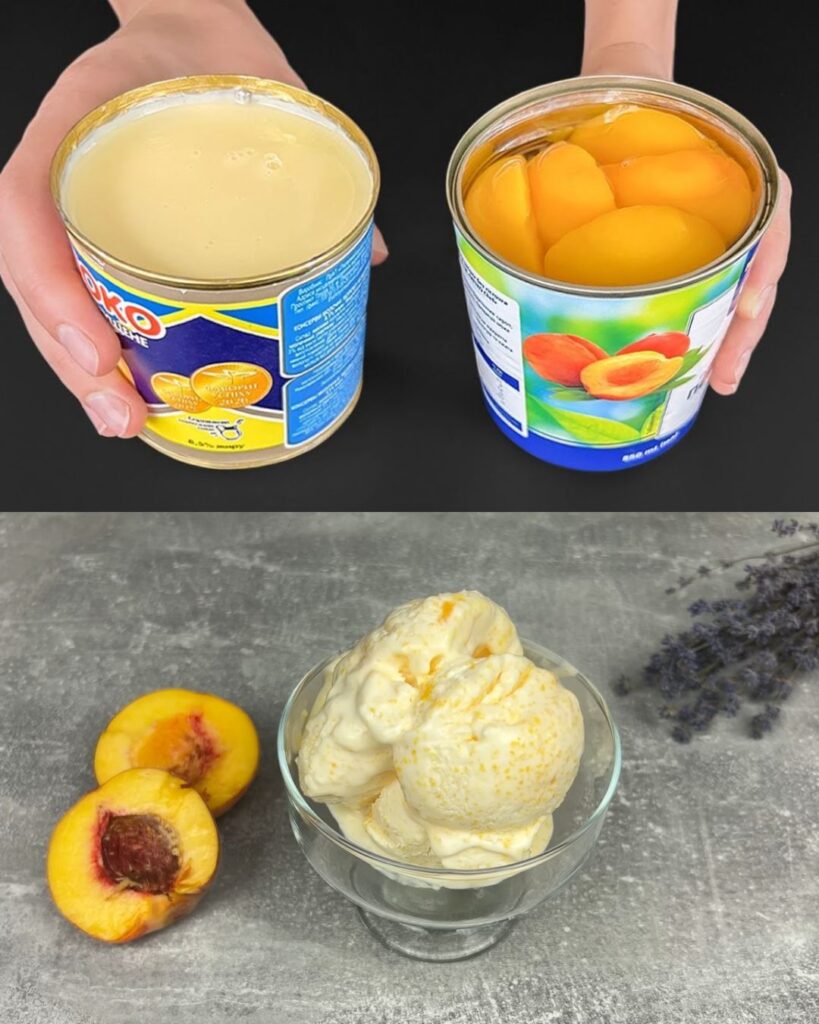 No-Bake Peach and Cream Dessert finished dish