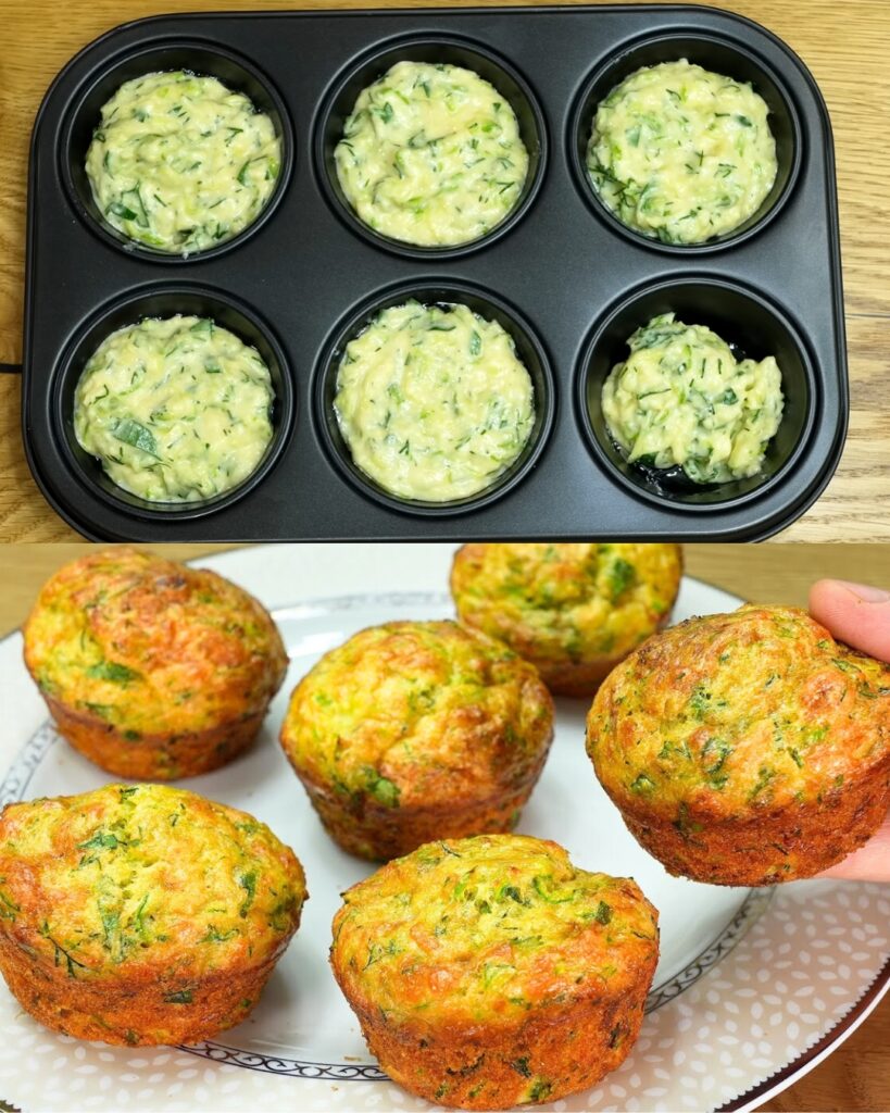 Fluffy Zucchini and Potato Casserole Muffins with Tartar Sauce