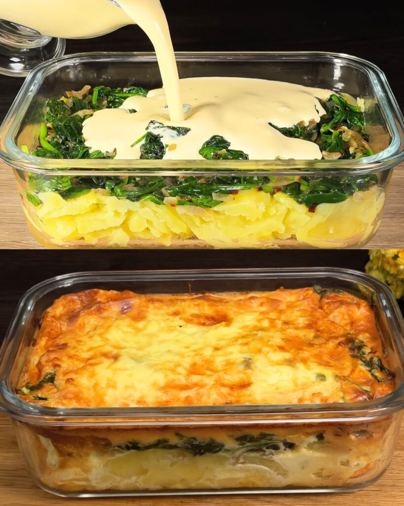 The Tastiest Potatoes with Spinach and Eggs! Easy Dinner Recipe