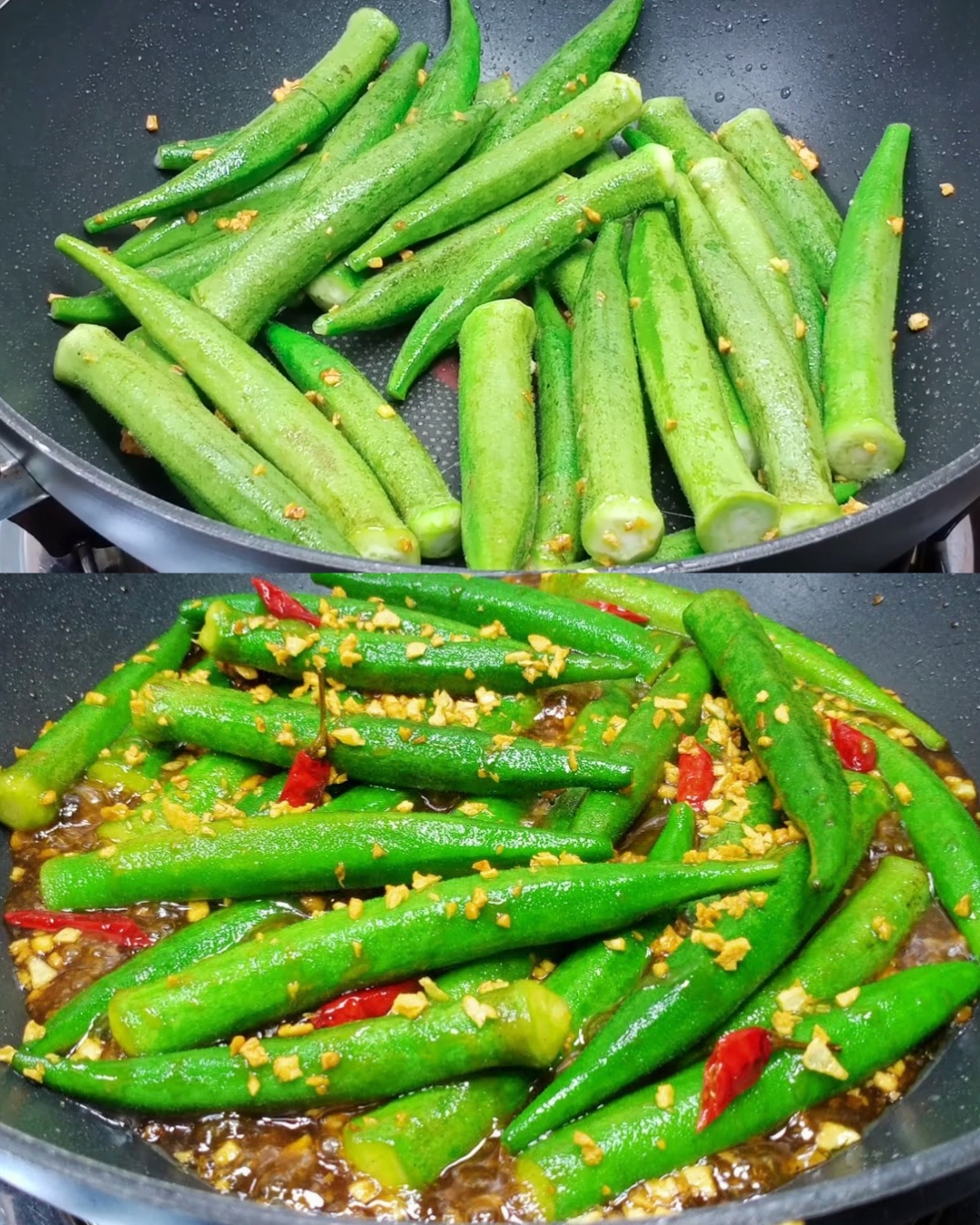 Delicious and Easy Okra with Garlic and Oyster Sauce