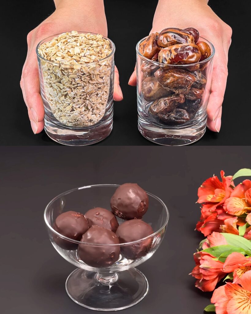 No-Bake Oatmeal Date Energy Balls finished dish