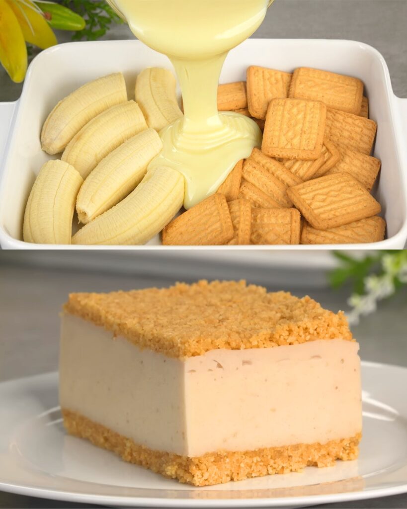 No-Bake Banana Condensed Milk Cake in 5 Minutes