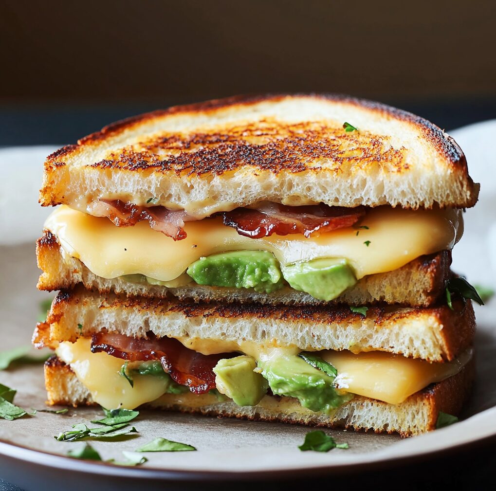 Grilled Bacon, Avocado, and Cheddar Sourdough Sandwich