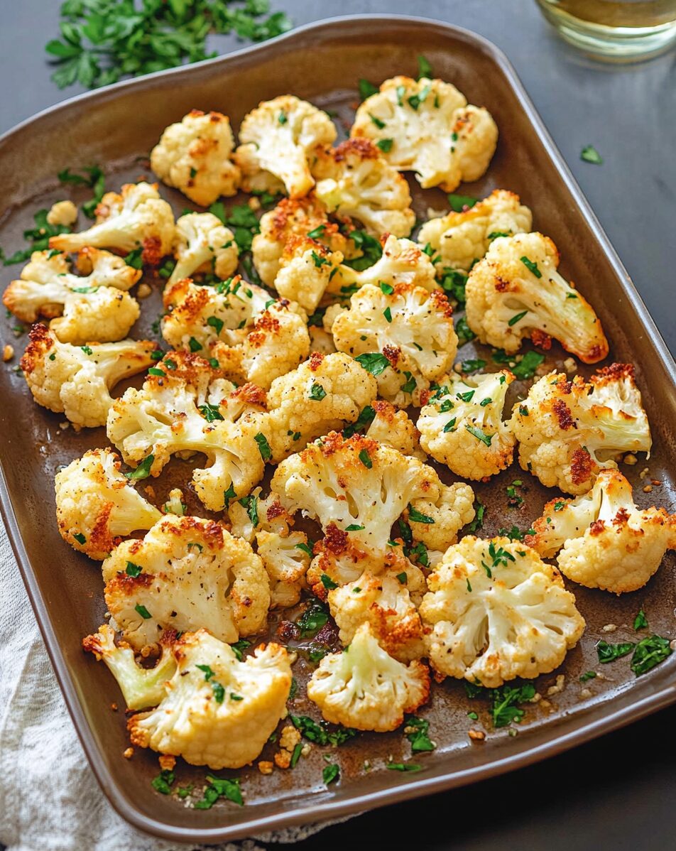 Roasted Parmesan Cauliflower with Mozzarella