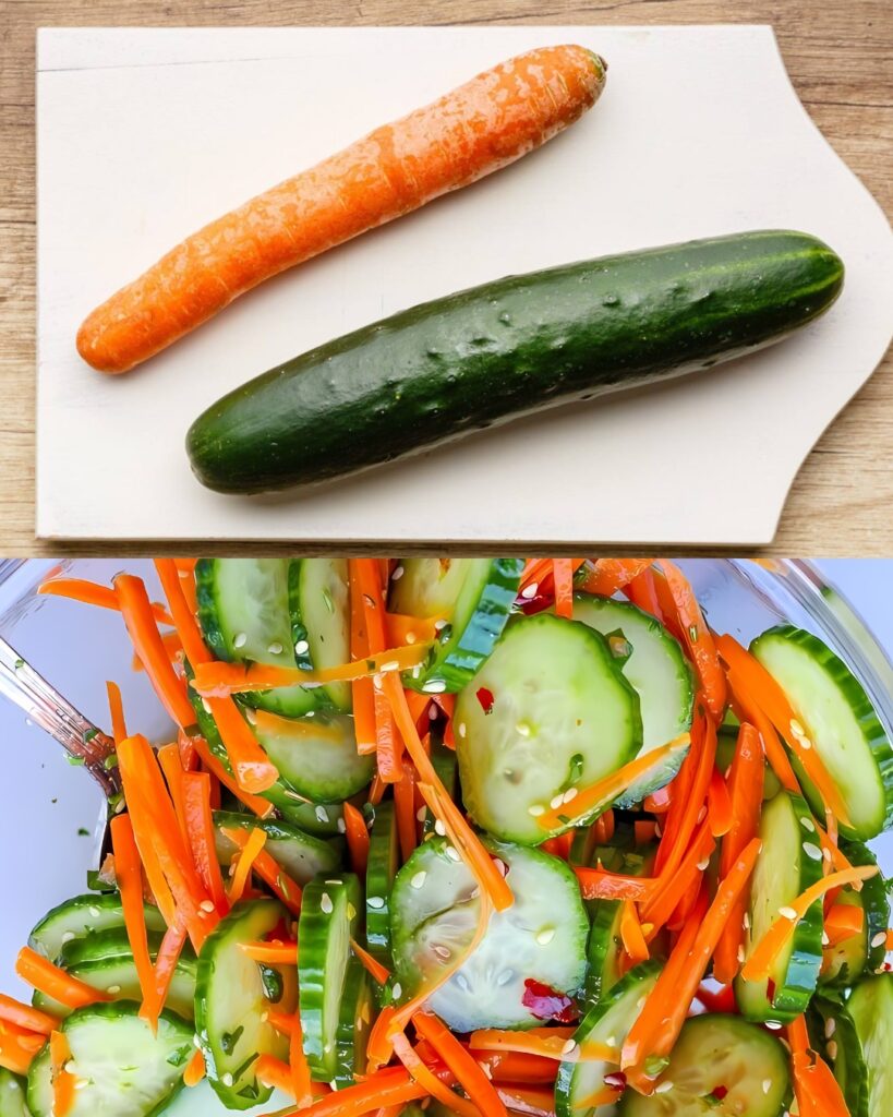 Simple and Delicious Cucumber Carrot Salad