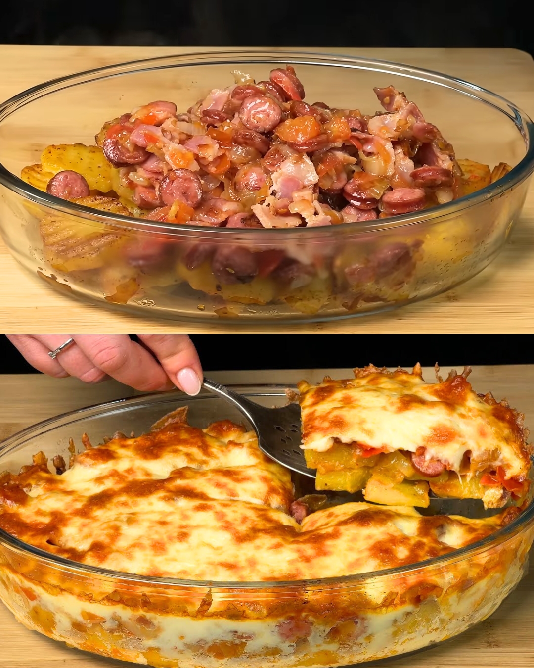 Potato, Sausage, and Cheese Skillet