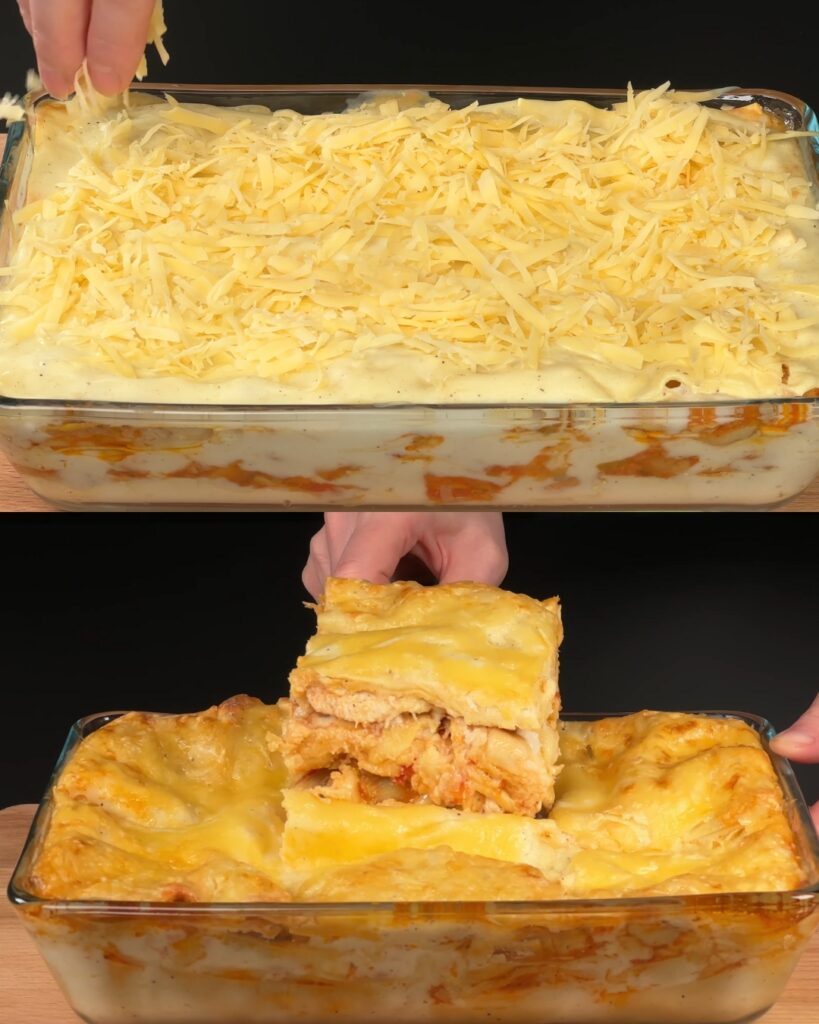 Chicken and Mushroom Lasagna finished dish