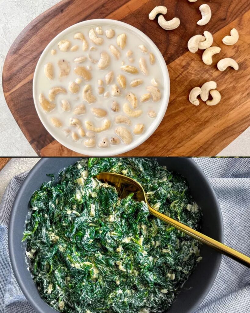 Creamed Spinach finished dish