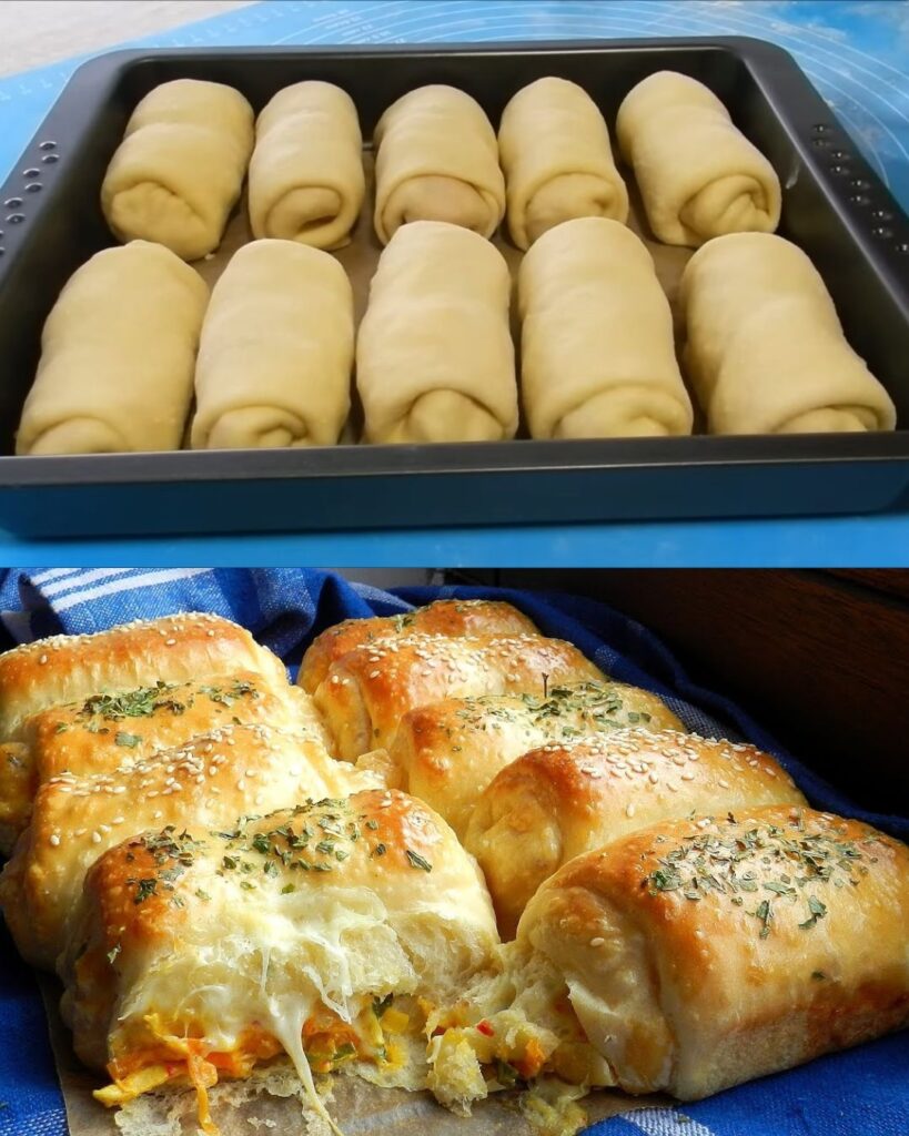 Stuffed Bread Rolls with Chicken Filling Recipe finished dish