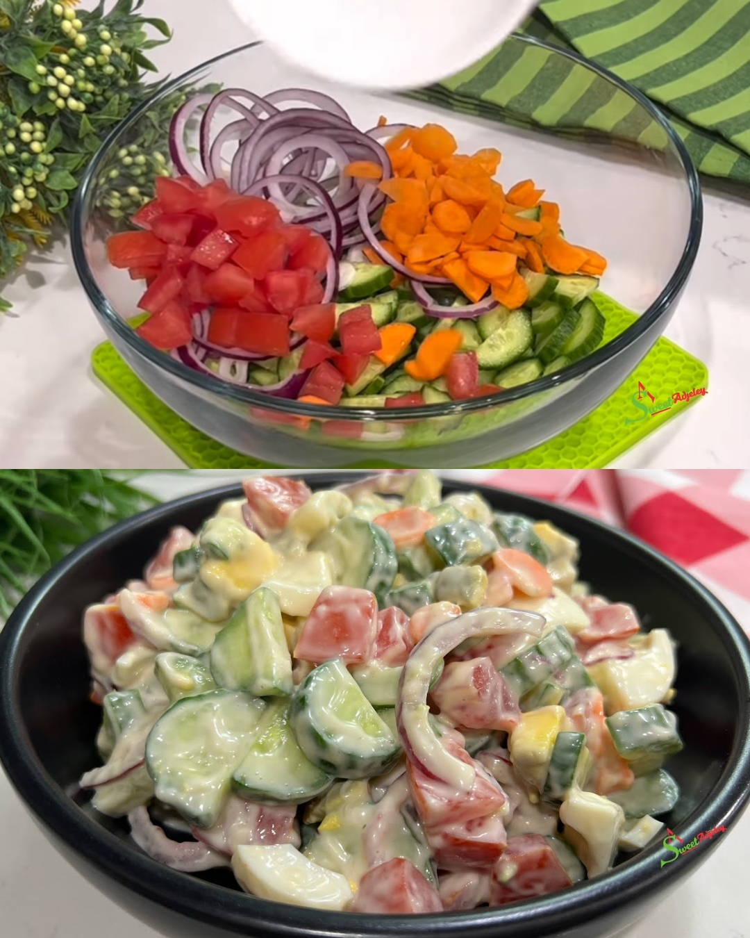 Cucumber and Carrot Salad with Creamy Honey-Mayo Dressing