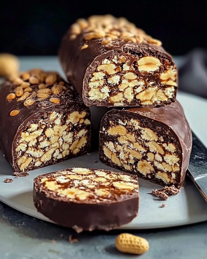 Chocolate Peanut Biscuit Sausage