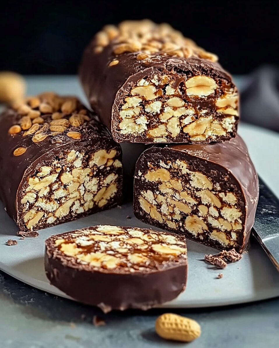 Chocolate Peanut Biscuit Sausage
