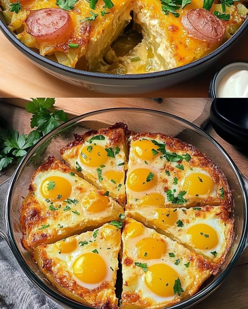Cheesy Potato and Egg Casserole finished dish