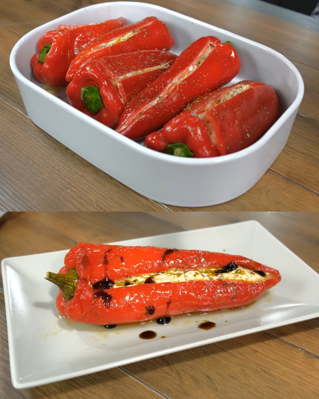 Stuffed Red Peppers with Feta and Gruyere