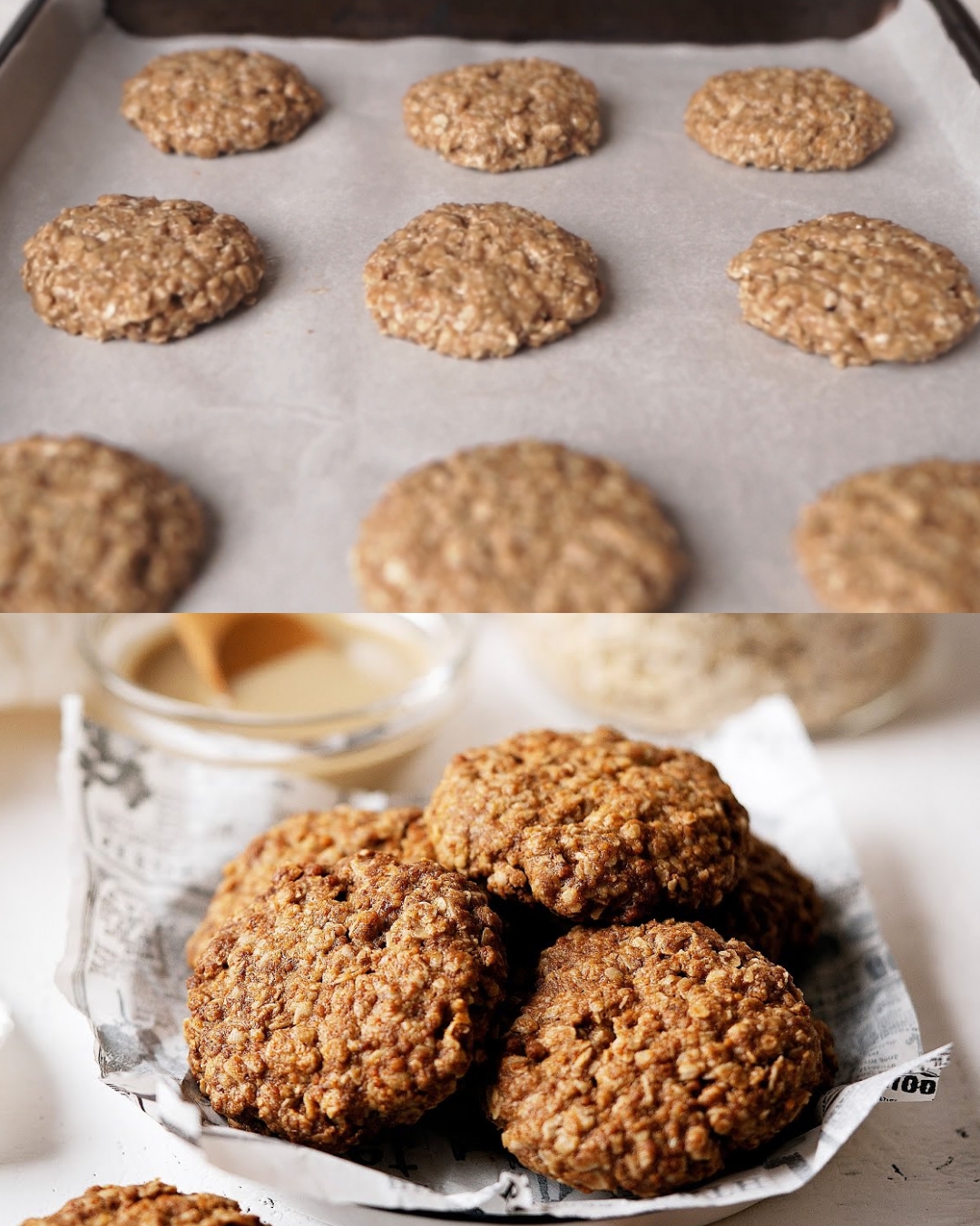 3-Ingredient Tahini Oat Cookies