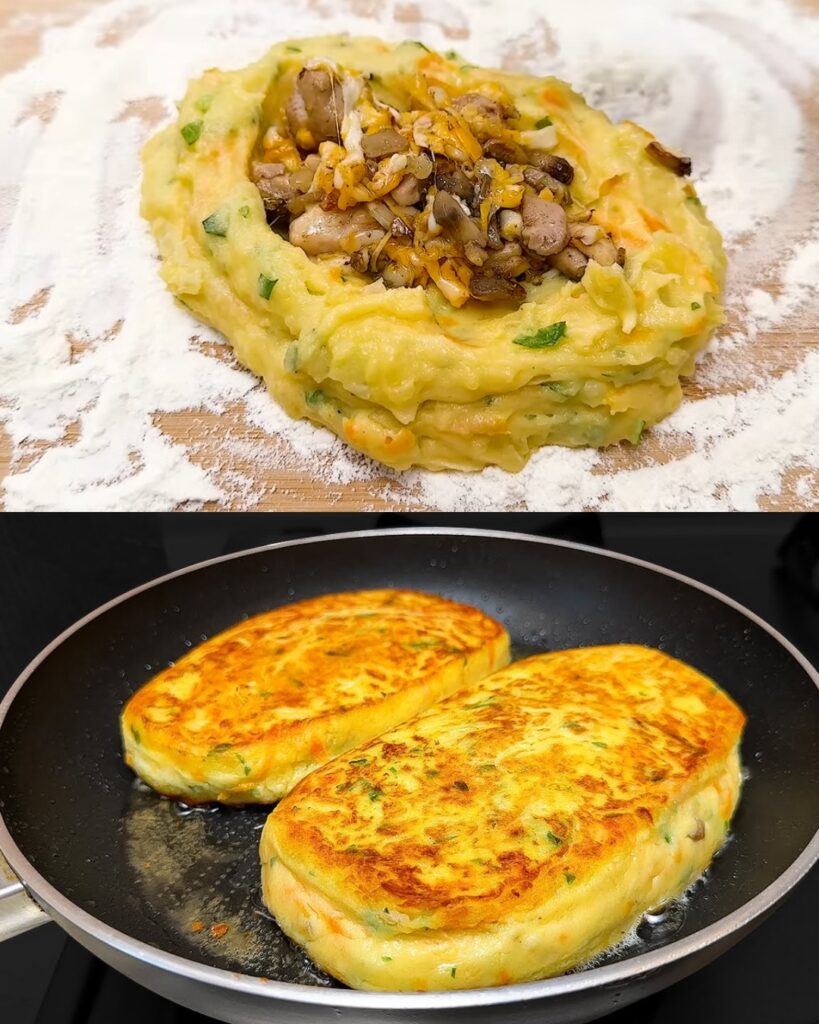 Village-Style Potato and Chicken Fritters finished dish