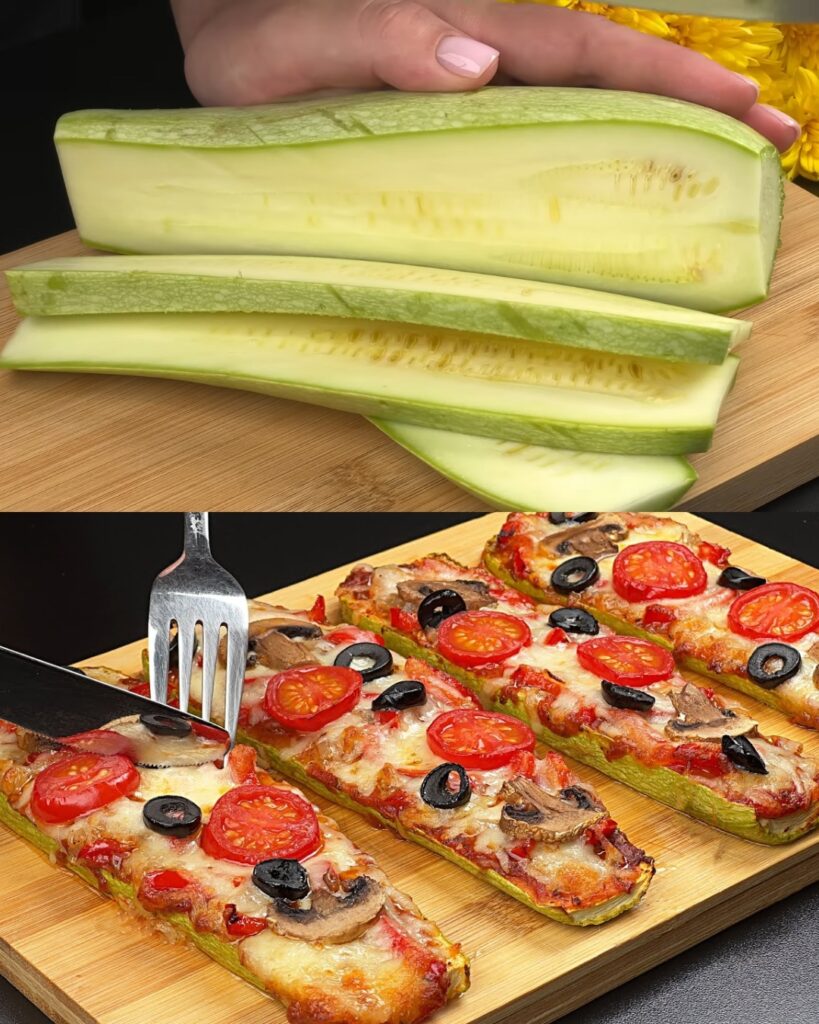 Baked Zucchini with Vegetable Topping and Garlic Dill Sauce finished dish