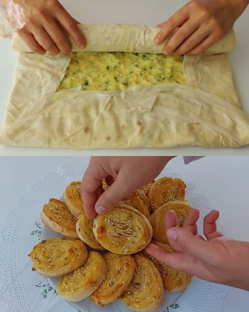 Potato and Cheese Phyllo Pie with Yogurt Sauce