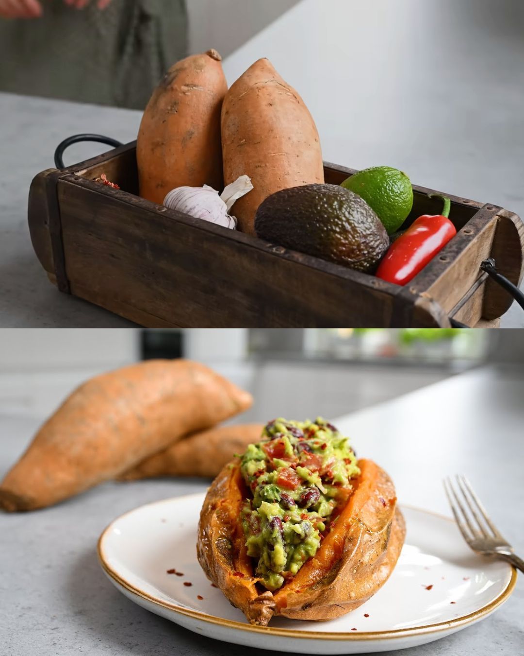 Spicy Sweet Potato and Avocado Salad