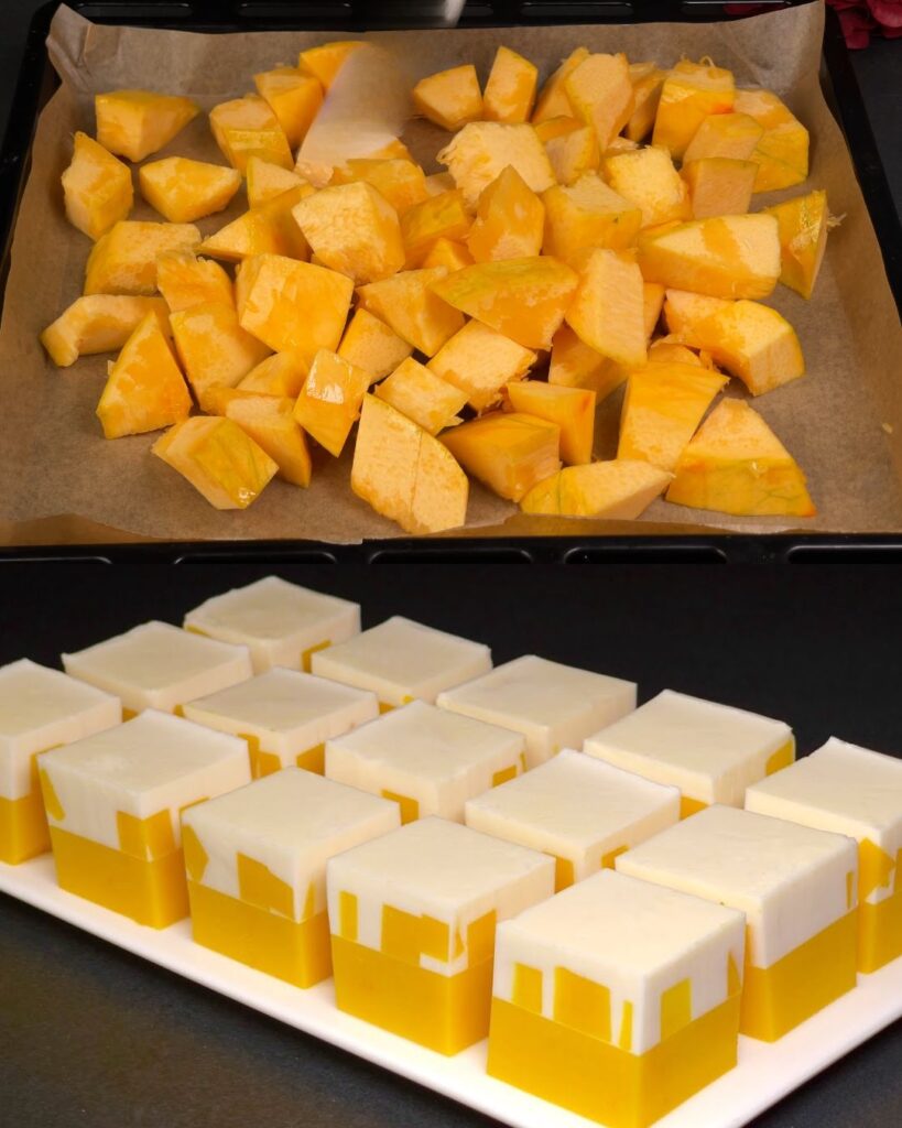 Pumpkin Delight with Creamy Agar Layer and Peach Jam