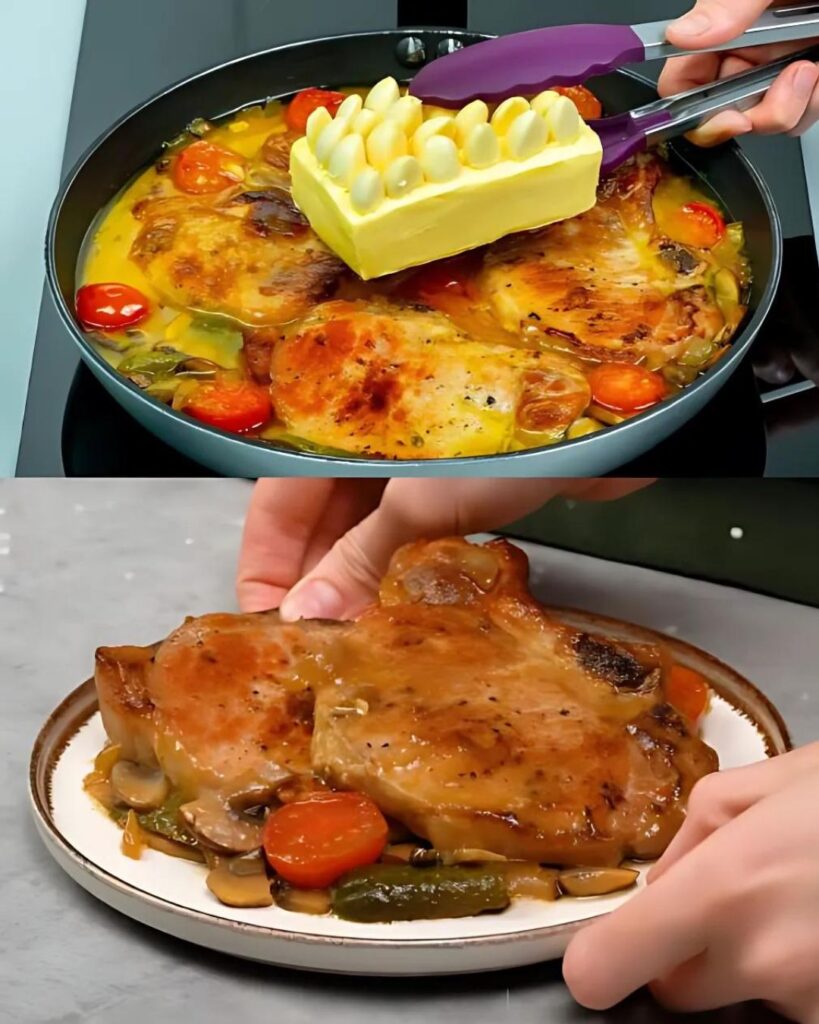 Savory Pork Chop with Mushroom Gravy and Creamy Mashed Potatoes