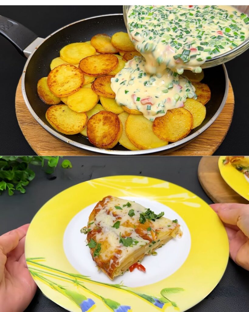 Savory Skillet Potato and Egg Breakfast Bake finished dish
