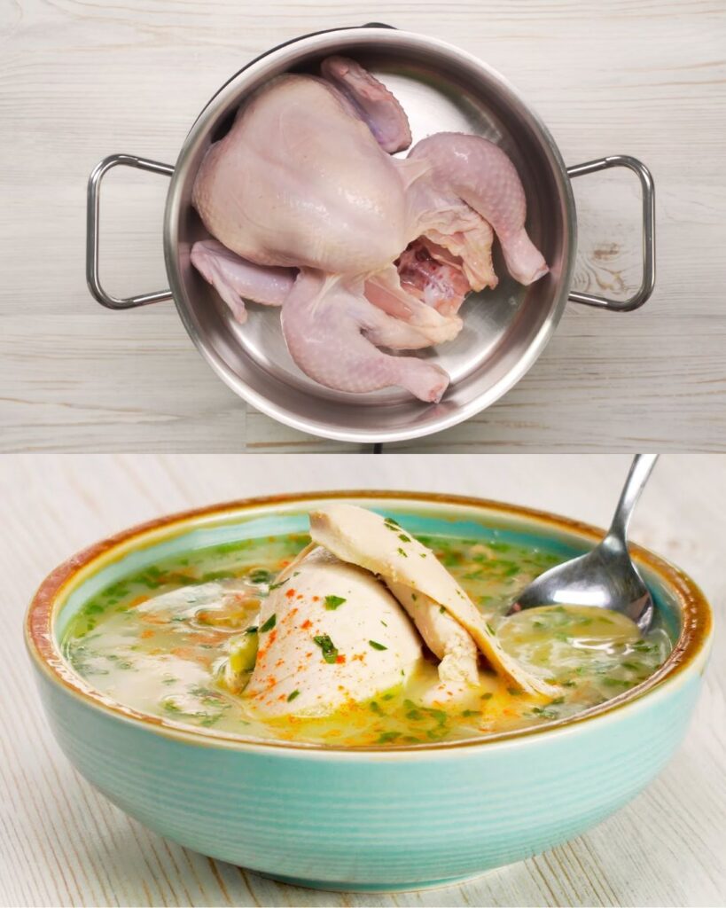 Chicken Soup with Egg and Cilantro