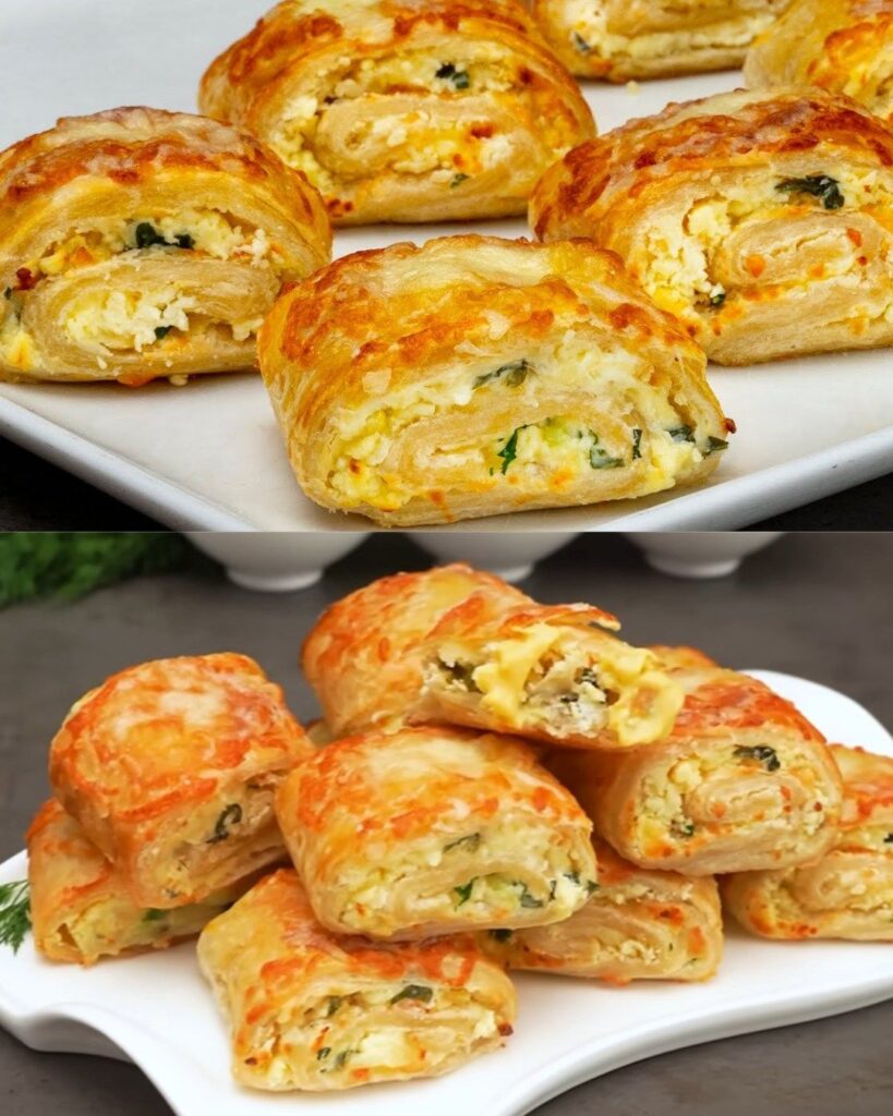 Puff Pastry Rolls with Cheese and Garlic