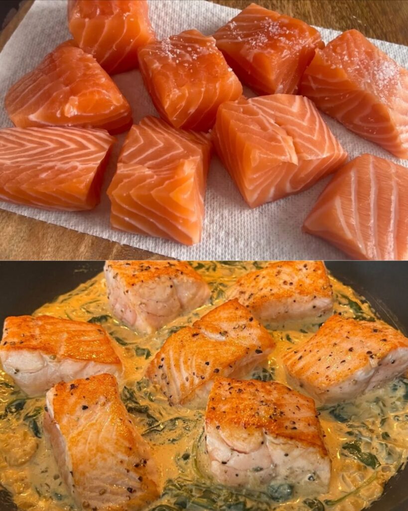 Creamy Salmon Pasta with Pear and Spinach