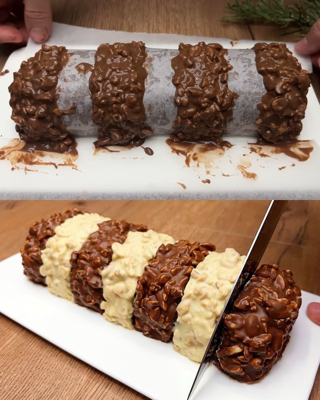 Chocolate Biscuit Cake with Nutty Layers