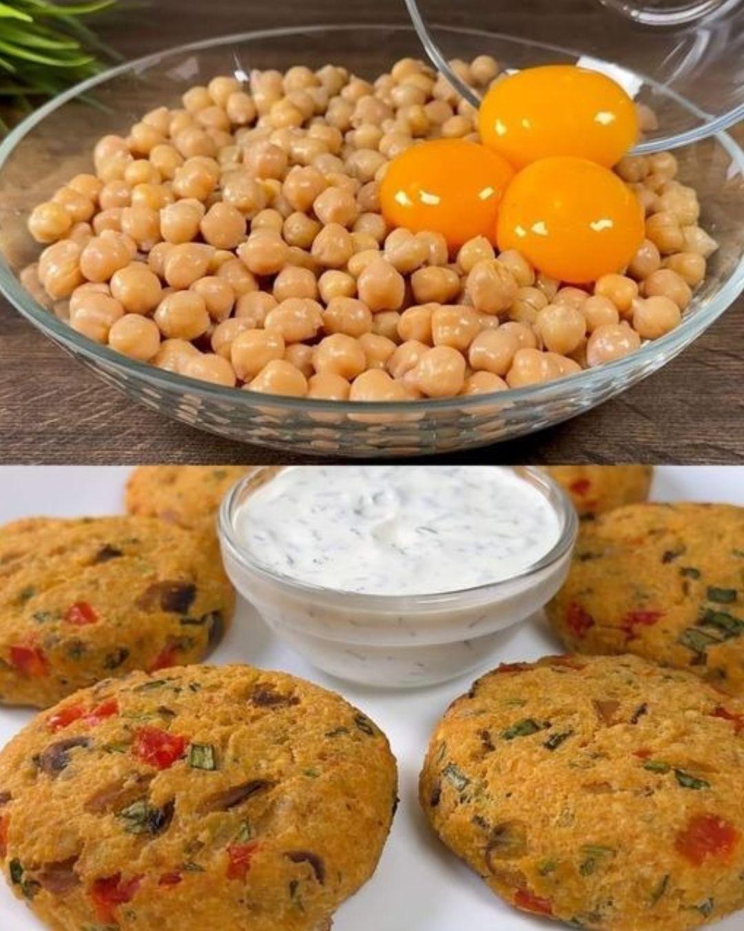 Chickpea Patties with Yogurt Dill Sauce