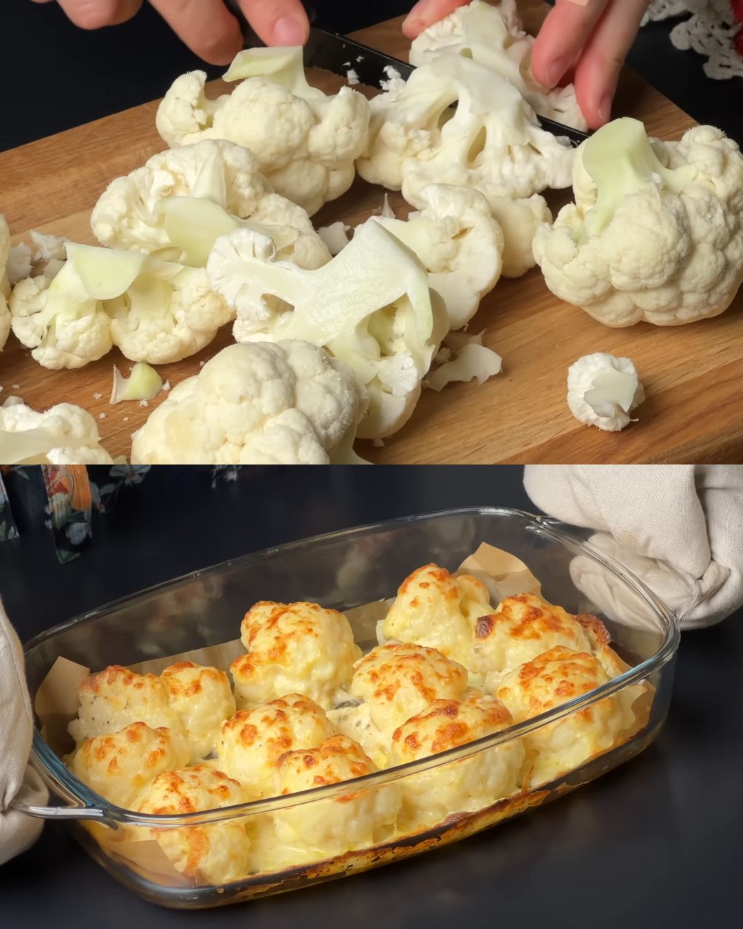 Cheesy Baked Cauliflower with Herb-Infused Cream Sauce