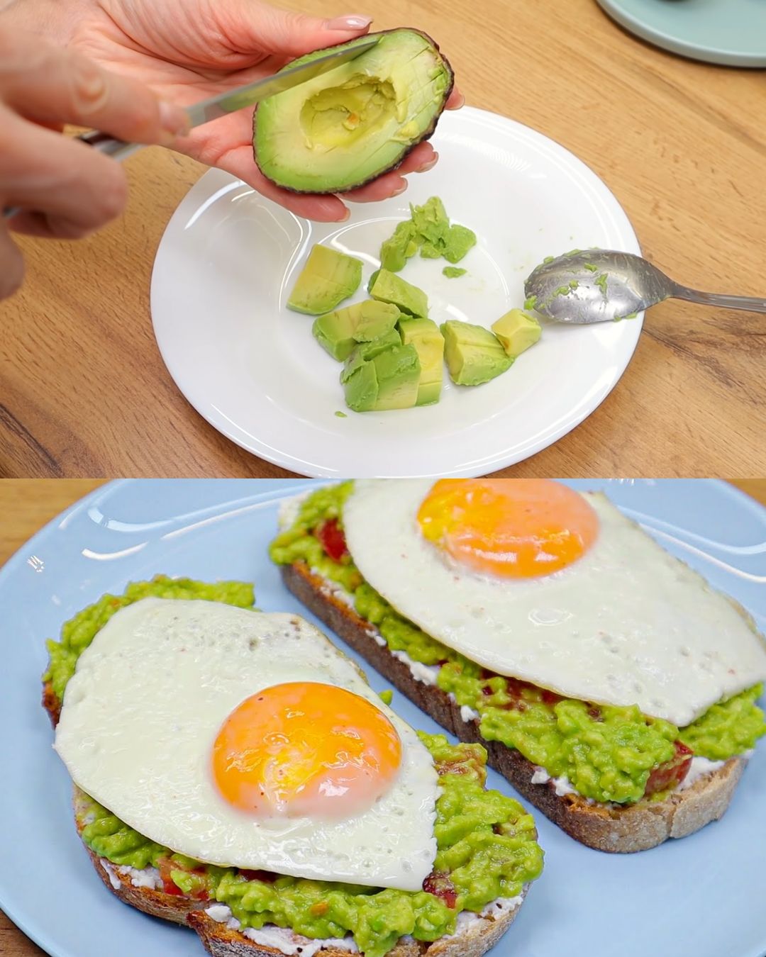 Avocado Toast with Fried Eggs and Ricotta