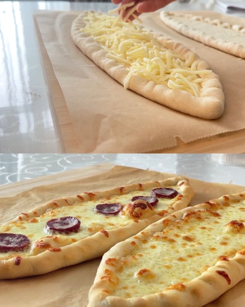 Turkish Cheese and Sausage Pide Recipe