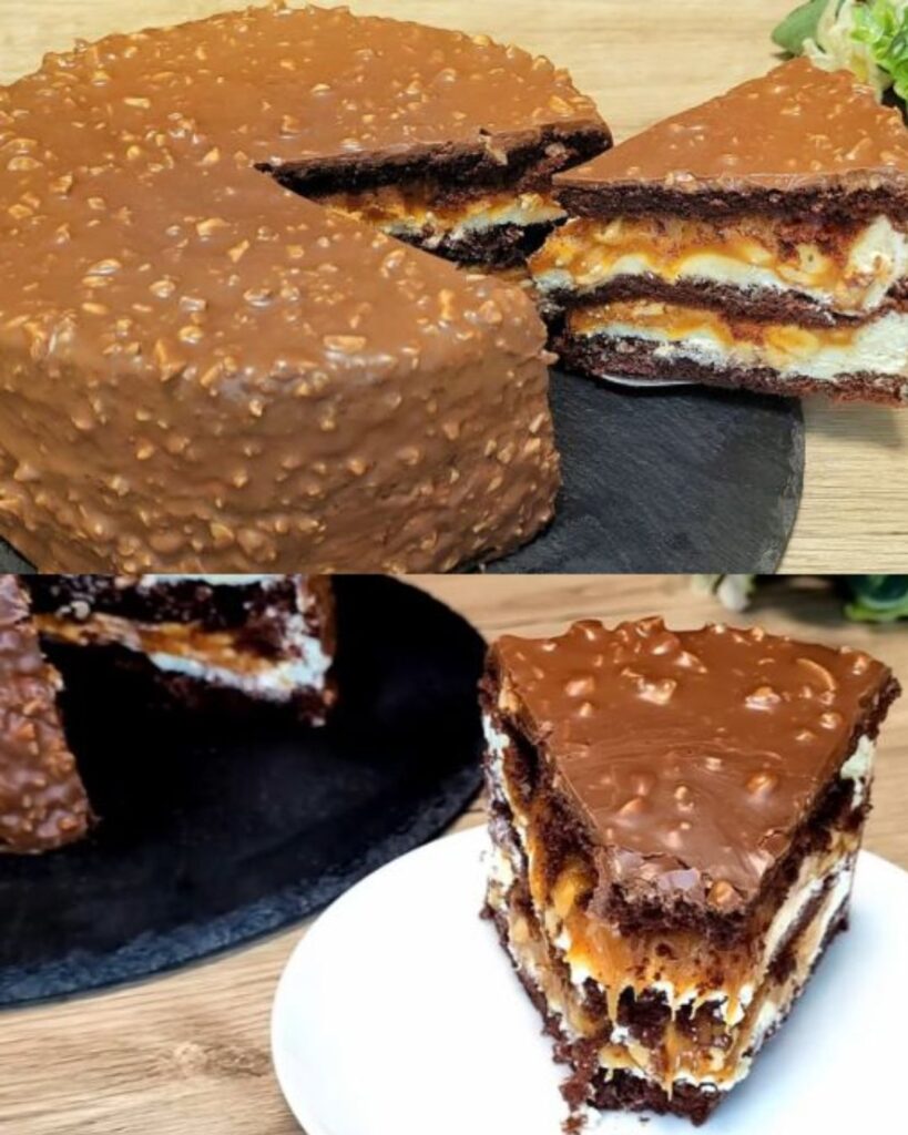 Chocolate Peanut Caramel Cake