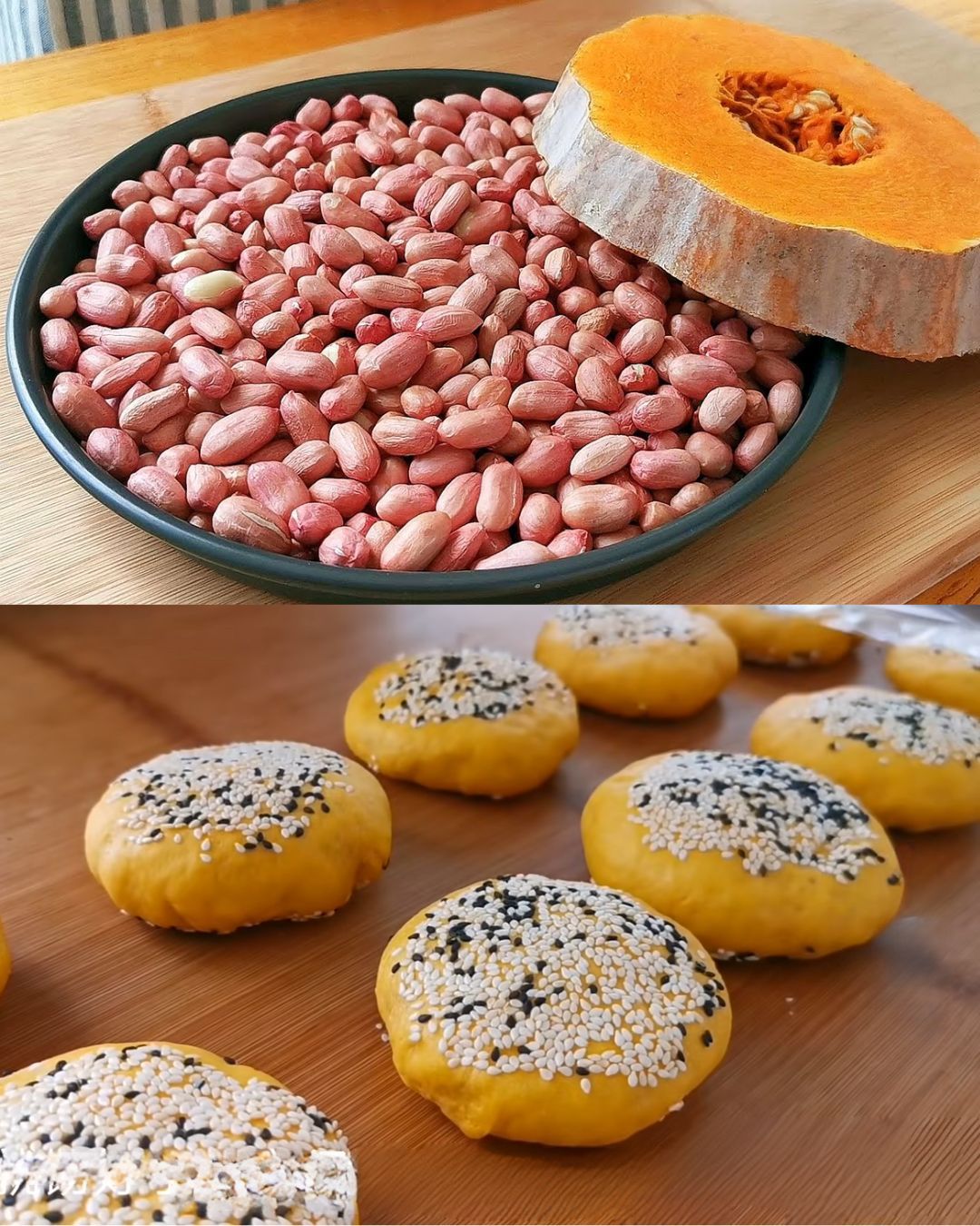 Steamed Pumpkin and Peanut Buns