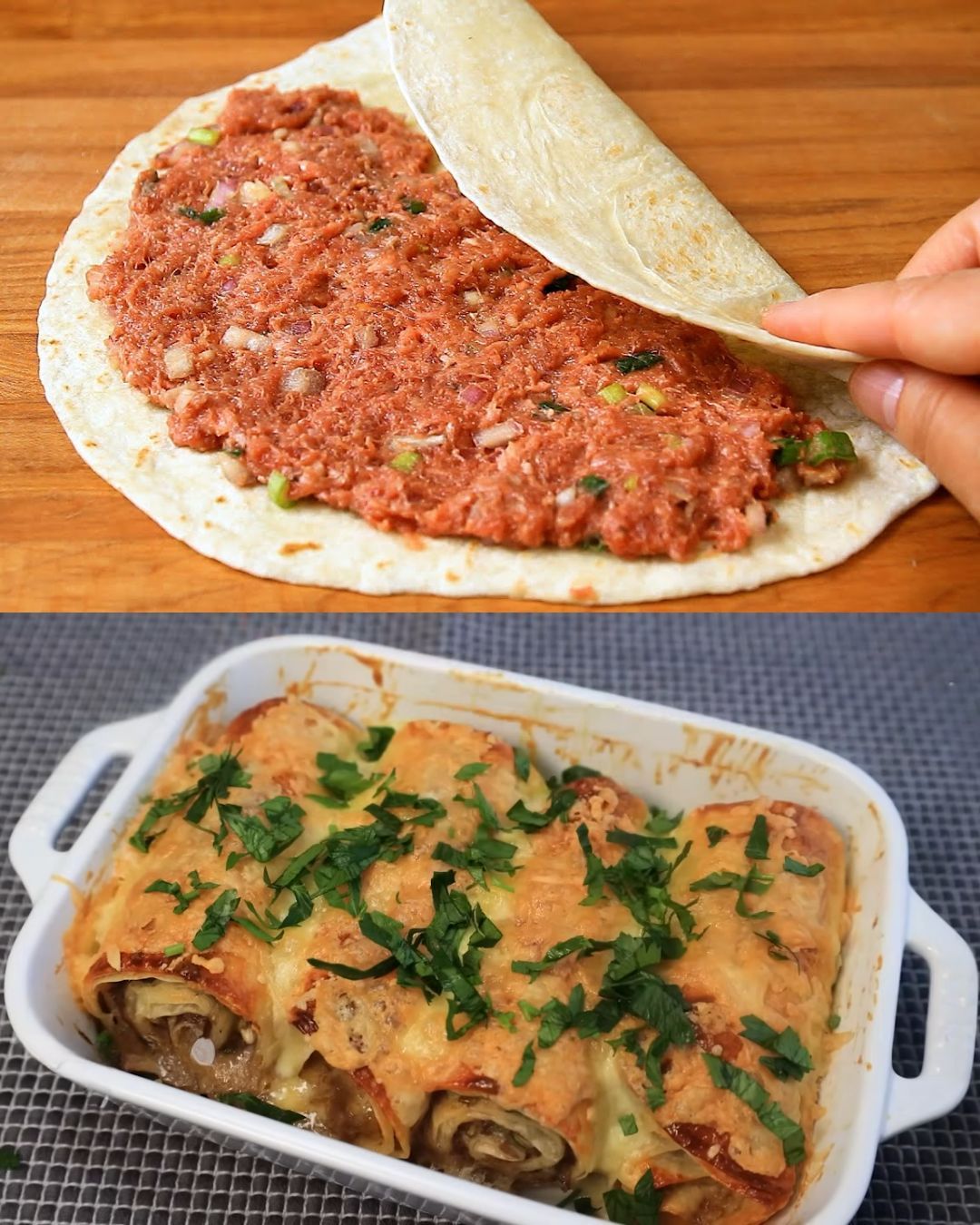 Cheesy Ground Beef Tortilla Wraps