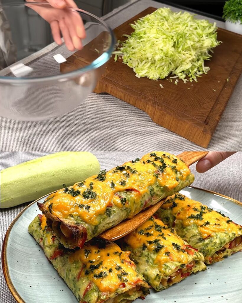 Cheesy Zucchini and Chicken Skillet finished dish