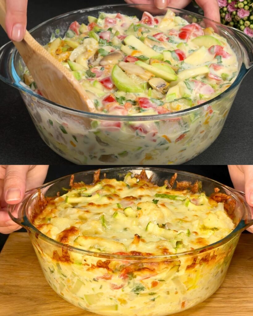Vegetable Casserole with Egg and Cheese Topping