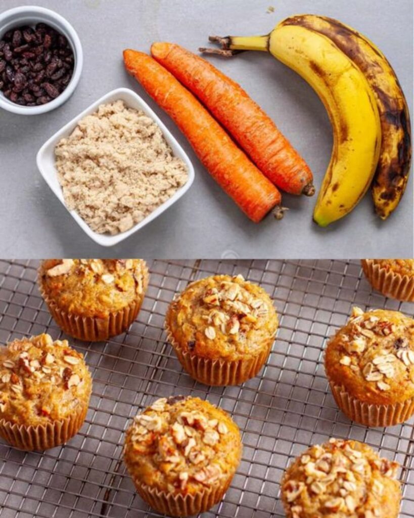 Banana Carrot Oat Muffins