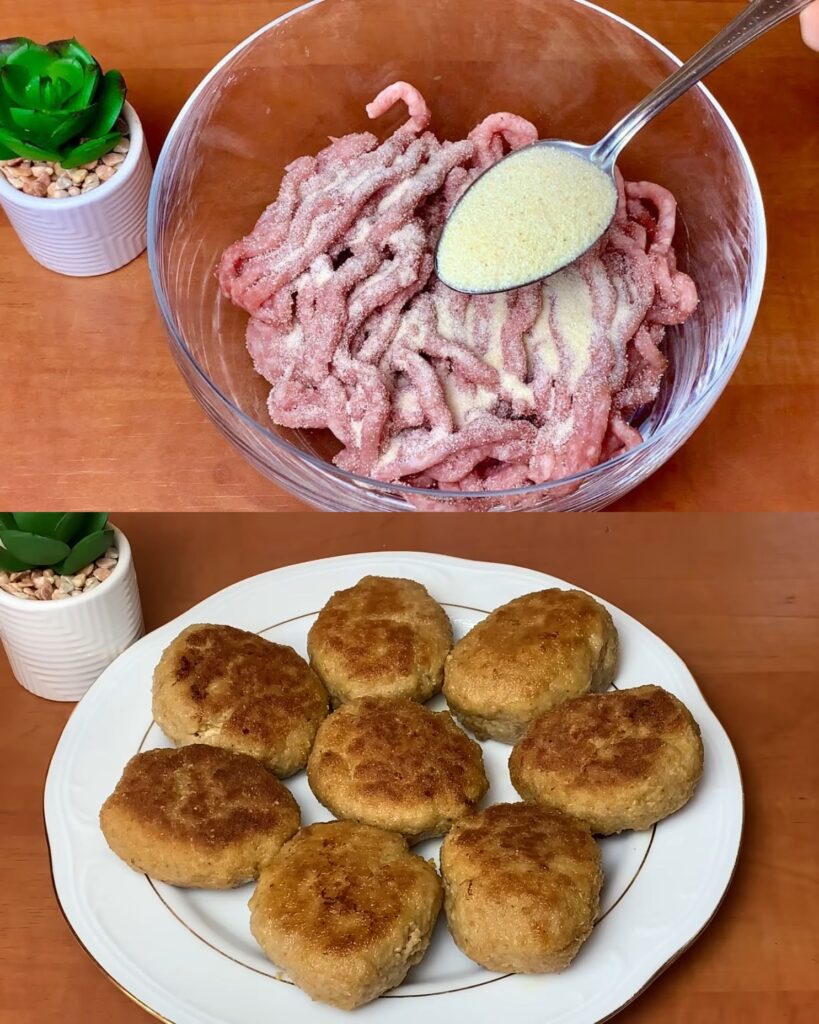 Savory Minced Meat Patties with Semolina finished dish