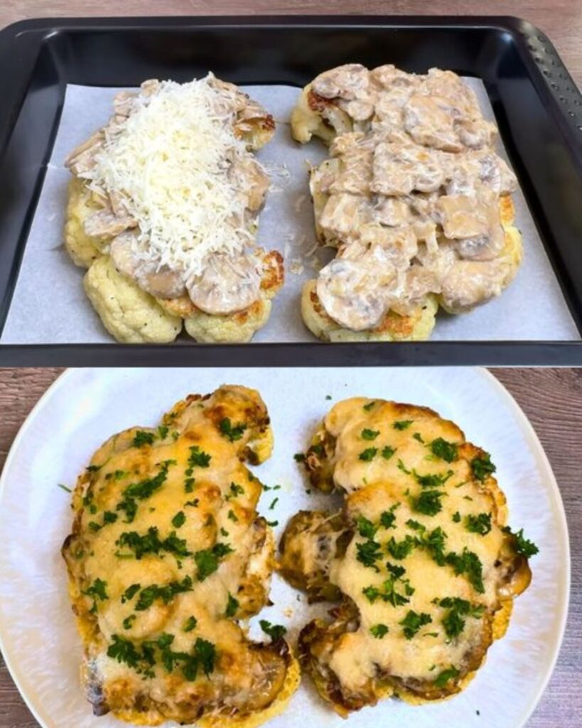 Creamy Cauliflower Mushroom Gratin